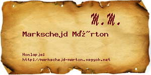Markschejd Márton névjegykártya